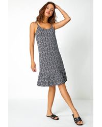 Roman - Aztec Print Sleeveless Stretch Dress - Lyst