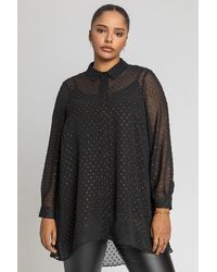 Roman Curve - Textured Spot Shimmer Blouse - Lyst