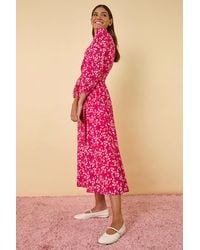 Roman - Heart Print Midi Dress - Lyst