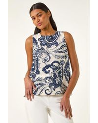 Roman - Paisley Print Shell Top - Lyst