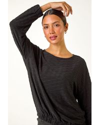 Roman - Bubble Hem Textured Stretch Top - Lyst