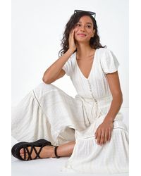 D.u.s.k - Button Front Shimmer Stripe Maxi Dress - Lyst