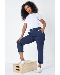 Roman Petite - Cotton Blend Stretch Chino Trousers - Lyst