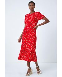 Roman - Ditsy Floral Print Midi Dress - Lyst