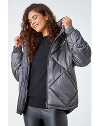 Roman - Diamond Quilted Puffer Coat - Lyst