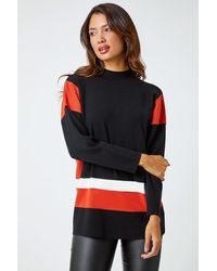 Roman - Colour Block Stripe Knit Jumper - Lyst