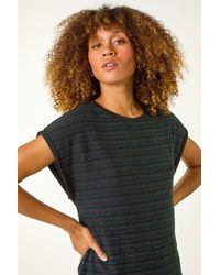 Roman - Metallic Stripe Stretch T-Shirt - Lyst