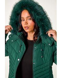 Roman Petite - Faux Fur Hood Puffer Coat - Lyst