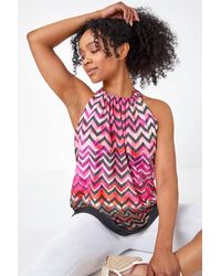 Roman Petite - Zig Zag Print Halterneck Top - Lyst