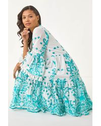 Roman - Beaded Tassel Trim Smock Dress - Lyst