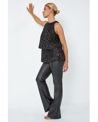 D.u.s.k - Sequin Tiered Halterneck Stretch Top - Lyst
