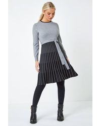 Roman Petite - Knitted Fit & Flare Dress - Lyst
