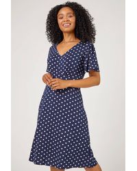 Roman - Originals Petite Spot Print Stretch Jersey Dress - Lyst