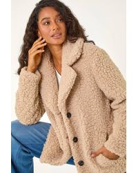 D.u.s.k - Textured Borg Pocket Short Coat - Lyst