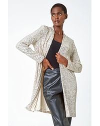 Roman - Longline Sequin Stretch Jacket - Lyst