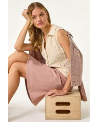 Roman - Cotton Denim Stretch A Line Skirt - Lyst
