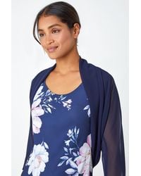 Roman - Ruched Hem Chiffon Bolero - Lyst