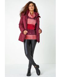 Roman - Chenille Striped Cowl Neck Jumper - Lyst