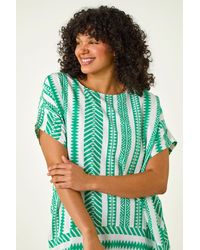Roman Curve - Aztec Print Border Hem Top - Lyst
