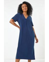 Roman Petite - V-Neck Stretch Midi Dress - Lyst