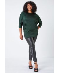 Roman Curve - Glitter Stripe Blouson Stretch Top - Lyst
