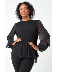 Roman Petite - Pleated Frill Detail Top - Lyst