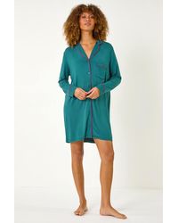 Roman - Revere Collar Stretch Nightshirt - Lyst