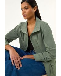 Roman - Buttoned Stretch Safari Jacket - Lyst