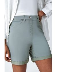 Roman - Stretch Elastic Waist Turn Up Shorts - Lyst
