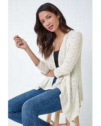 Roman - Textured Waterfall Knit Cardigan - Lyst