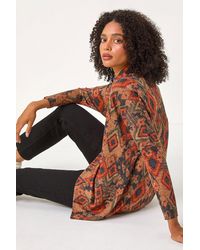 Roman - Aztec Print Cowl Neck Tunic Top - Lyst