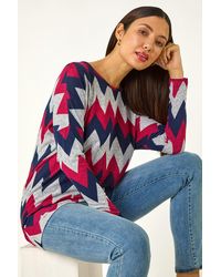 Roman - Zig Zag Stripe Print Top - Lyst