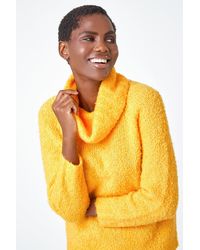 Roman - Fluffy Cowl Neck Jumper - Lyst