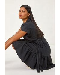 Roman - Denim Tiered Shirt Dress - Lyst
