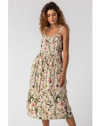 Roman - Floral Print Button Down Sun Dress - Lyst