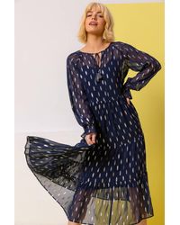 Roman - Dusk Fashion Foil Print Shimmer Chiffon Tiered Dress - Lyst