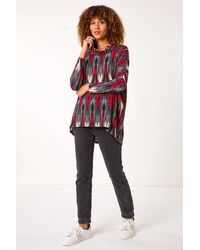 Roman - Abstract Relaxed Cowl Neck Tunic Top - Lyst