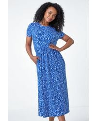 Roman Petite - Spot Print Stretch Midi Dress - Lyst