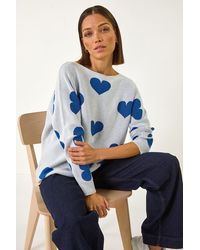 Roman - Shimmer Heart Knit Jumper - Lyst
