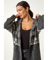 Roman - Aztec Print Longline Cardigan - Lyst