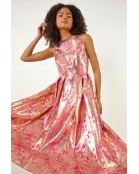 D.u.s.k - Metallic Jacquard Midi Dress - Lyst