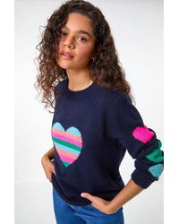 Roman - Multi Heart Detail Longline Jumper - Lyst