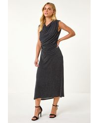 Roman Petite - Sparkle Stretch Drape Dress - Lyst