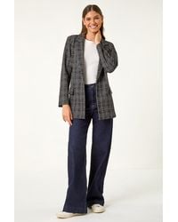 Roman - Textured Longline Blazer - Lyst