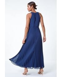 Roman - Pleated Halter Neck Maxi Dress - Lyst