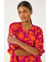 Roman - Floral Wrap Hem Tunic Top - Lyst