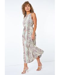Roman Petite - Paisley Halterneck Maxi Dress - Lyst