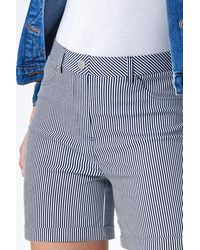 Roman - Stripe Turn Up Elastic Waist Stretch Shorts - Lyst
