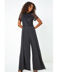 D.u.s.k - Lace Bodice Wide Leg Jumpsuit - Lyst
