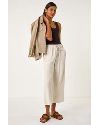Roman - Cropped Linen Mix Trouser - Lyst